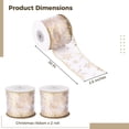 thumbnail image 4 of Organza Sheer Ribbon, Ivory Wired Ribbon with Gold Glitter Swirl Patterns, Metallic Edge Ribbon, 30 Ft Christmas Ribbon for Tree Decoration, 4 of 5