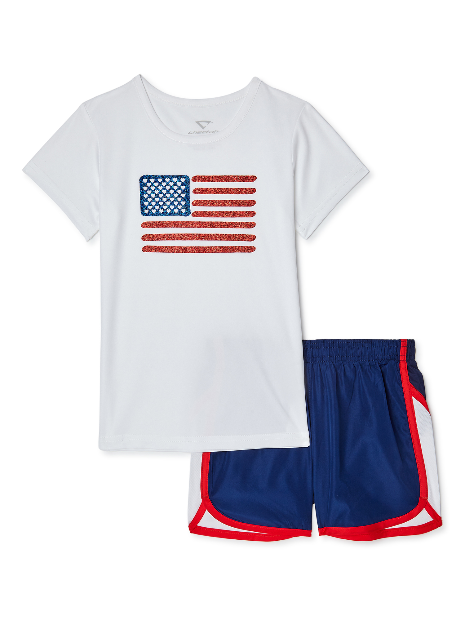 Cheetah Girls Americana USA Graphic T-Shirt and Shorts 2 Piece Set