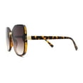 thumbnail image 3 of Womens Slick Rimless 90s Fashion Butterfly Plastic Sunglasses Tortoise Brown, 3 of 4