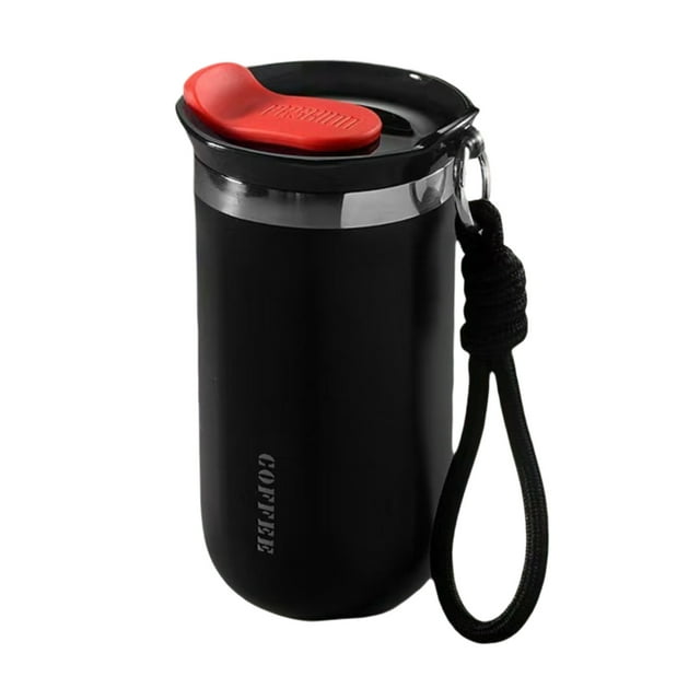 Injueey Termo de acero inoxidable 304: botella de agua de acero inoxidable de doble capa, fácil de limpiar y con aislamiento al vacío. Teteras negro 350 ml