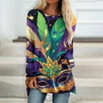thumbnail image 2 of KKBOTIVE Mardi Gras Outfit for Women Fashion Carnival V Neck Pullover Long Sleeve Shirts Stylish Spring Clothes ( Purple4 Size: L ), 2 of 5