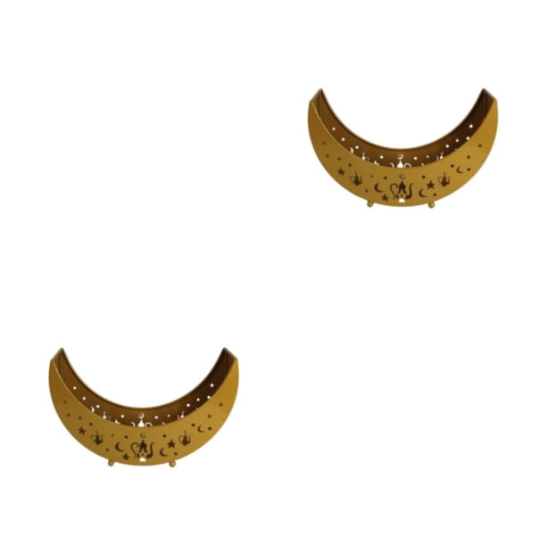 Bandeja de servicio Naiovety de hierro con forma de luna decorativa color sólido Tipo 1 2Conjunto