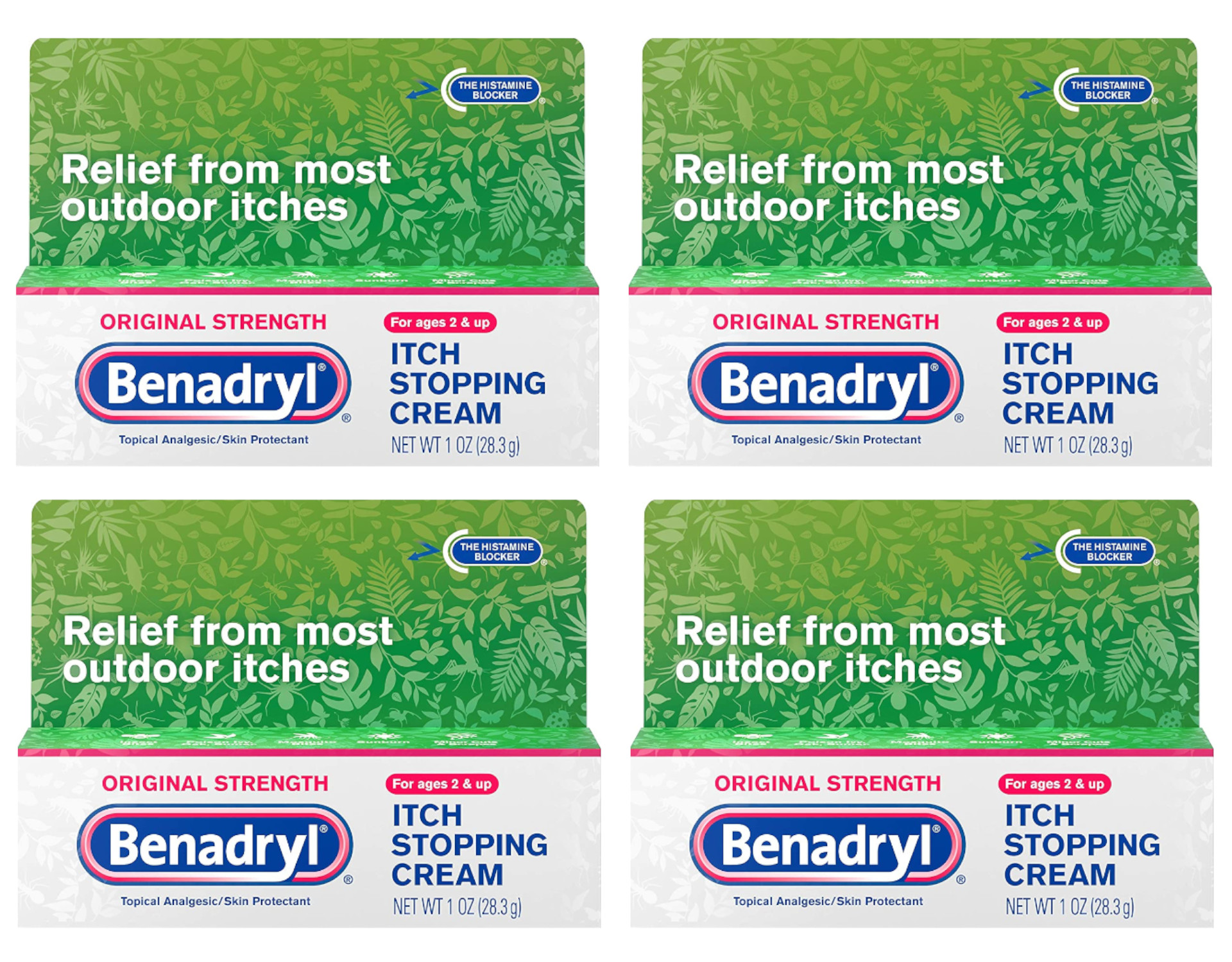 4 Pack - Benadryl Itch Stopping Cream, Original Strength 1oz Each