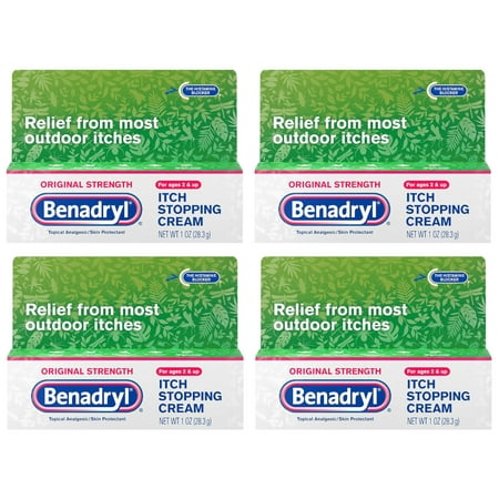 4 Pack - Benadryl Itch Stopping Cream, Original Strength 1oz Each