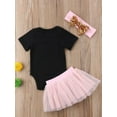 thumbnail image 3 of Bmnmsl Newborn Baby Girl Clothes Romper Bodysuit+Tutu Skirt+Headband Outfit Set, 3 of 4