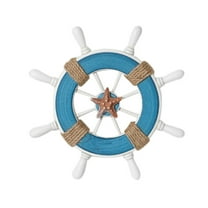 Staron under $5! Nautical Wooden Ship Sailboat Steering Wheel, Fishing Net Wall Decor 9inch Home Decoration, Maritime Themed Art