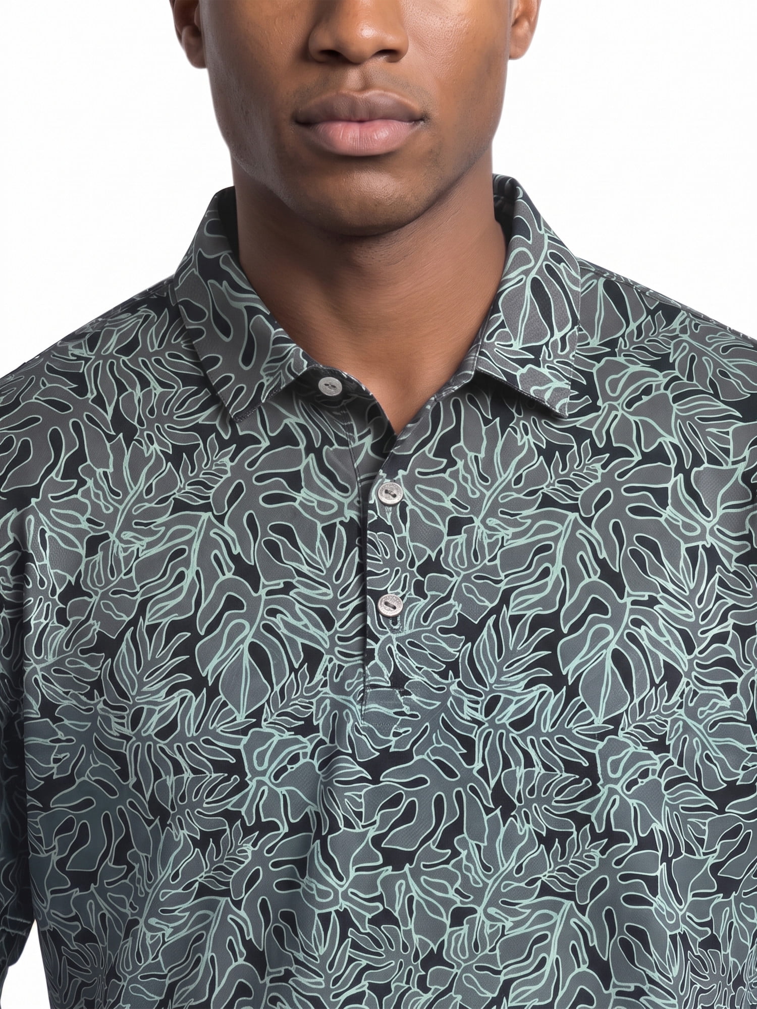 Ben Hogan Performance Men's & Big Men's Tropical Print Short Sleeve Polo Shirt, Sizes S-4XLT