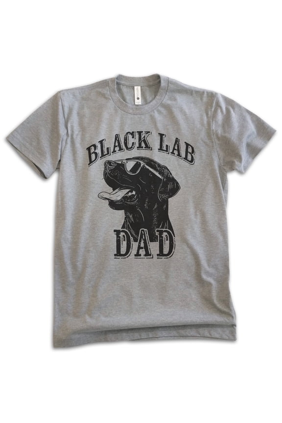 Black Lab Dad T-shirt, Unisex Men's Shirt, Labrador Retriever, Black Lab Owner, Best Dog Dad Gift, Dark Heather Gray, Small