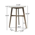 thumbnail image 4 of GDF Studio Gideon Mid Century Modern Wood Circular Bar Table, Walnut, 4 of 8