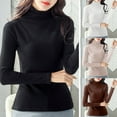 thumbnail image 2 of Women's Turtleneck Long Sleeve Shirt Slim Fit Thermal Base Tops Black L, 2 of 6