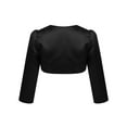 thumbnail image 2 of Haitryli Kids Girls Satin Long Sleeve Bolero Shrug Party Wedding Pageant Flower Dress Cover Up Cardigan Black 18-24 Months, 2 of 5