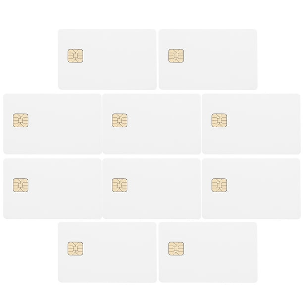 10 tarjetas blancas con chip IC para sistema de control de acceso de hotel.