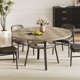 thumbnail image 4 of Yeshouse Mesa de comedor redonda Dainsleif de 120 cm para 4-6 personas, estilo rústico, con estante de almacenamiento y patas de metal, ideal para cocina, comedor y sala de estar, 4 of 8
