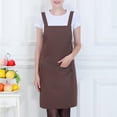 thumbnail image 4 of DYNWAVECA 2 Pockets Adjustable Cooking Grill Apron for Women Men , Brown, as described, 4 of 10