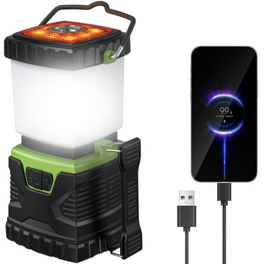 SUNOYAR Camping Lantern Rechargeable, 1500LM 4400mAh Camping Lights with 5 Light Modes & USB Cable, IP44 Waterproof Flashlight for Power Outages, Hurricane Emergency, Hiking, Green
