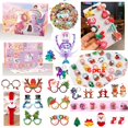 thumbnail image 1 of Caja de calendario de adviento de Navidad para niños y niñas, juego de joyas de maquillaje de 24 piezas, juguetes fidget de unicornio lindo, muñeco de nieve, alce, regalos de navidad, 1 of 4