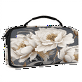 thumbnail image 2 of Herdesigns White Carry Case Compatible with Nintendo Switch 2017 & Oled 2021, with 20 Game Card Slots, Floral Flowers Portable Travel Carrying Case Pouch for Accessories & Games, 2 of 8