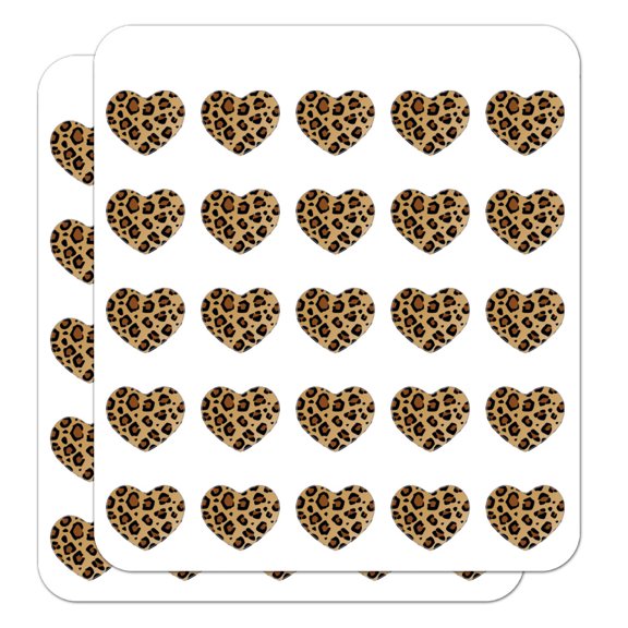 Leopard Print Animal Spots Heart Shaped Planner Calendar Scrapbook Craft Stickers