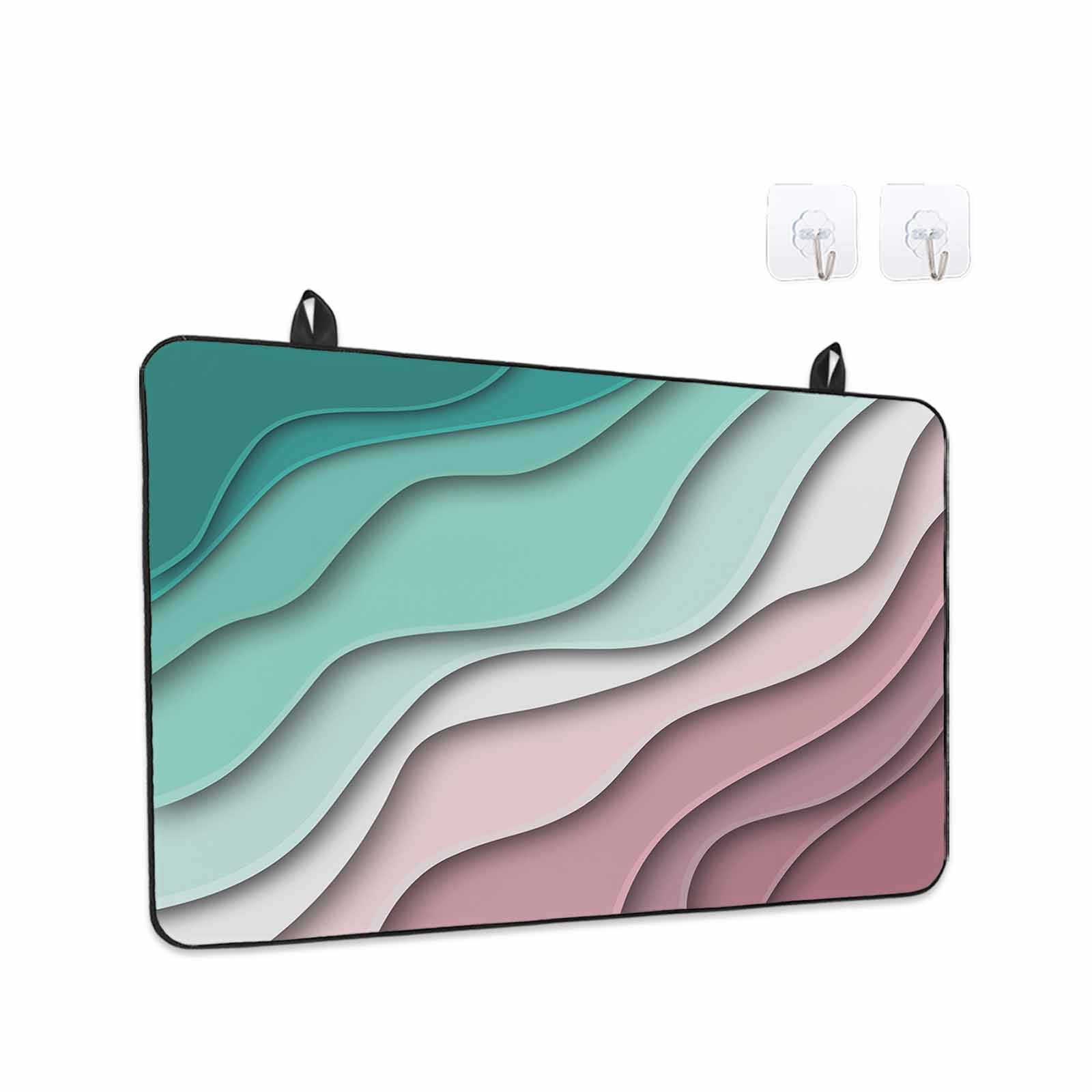 Green Ombre Stove Top Cover for Electric Stove, Heat-proof & Non Slip Glass Top Stove Cover Protector, Modern Geometric Abstract Dark Red Cream Kitchen Flat Cooktop Rubber Mat 24x21 Inches