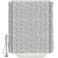 thumbnail image 3 of Polyester Fabric Grey Snowflake Christmas Shower Curtain, Rustic Xmas Winter Snowflake, Waterproof Bathtub Curtain Bathroom Decor Set with Hooks 66 x 72 Inches,, 3 of 6
