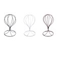 thumbnail image 3 of Yuarrent Soportes metálicos modernos para sombreros, peluca hueca, soporte decorativo con forma de farol, almacenamiento, estante de Decoración del hogar Blanco, 3 of 6