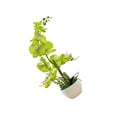 thumbnail image 1 of Yuarrent Orquídeas artificiales Flor Decoración para el hogar Ligero Decoración falsa Plantas Cuenco blanco Olla Cocina Oficina Balcón Decoración Verde Yuarrent HA084089-01, 1 of 6