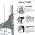 thumbnail image 4 of SavvyCraft Waterproof Mainsail Boom Cover, Heavy Duty 600D Sailboat Mainsail Cover UV protection Weather-Resistant, Boom Length 7'-8' Gray, 4 of 6