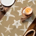 thumbnail image 3 of Beige Brown Starfish Coastal Table Runner 72 Inches, Nautical Summer Ocean Abstract Art Bed Runner Dresser Scarves Tabletop for Indoor Outdoor Parties/Ceremony/Banquet, 18" x 72", 3 of 9