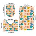 Bathroom Rugs Sets 3 Piece Small Animals with Knit Hat Pattern