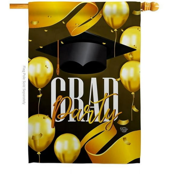 Ornament Collection H192603-BO Grad Party Education Graduation 28 x 40 in. Double-Sided Decorative Vertical House Flags for Decoration Banner Garden Yard Gift