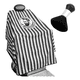 thumbnail image 1 of Capa De Barbería Al Agua Y Cepillo Repelente 2 Piezas Negro/Blanco Rallado, 1 of 5