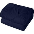 thumbnail image 3 of Pinch Duvet Cover 3 Piece Set with Zipper, 400 Thread Count & 100% Egyptian Cotton, Luxury Pleated Pinch Comforter and Quilts Protector with Pillowcases - Navy Blue Solid, Queen Size., 3 of 5