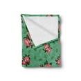 thumbnail image 2 of Vintage Floral Soft Flannel Fleece Throw Blanket, Flowers Illustration Roses and Leaves Ornaments Retro Romance Design, Cozy Plush for Indoor and Outdoor Use, 60" x 80", Coral and Green, by Ambesonne, 2 of 5