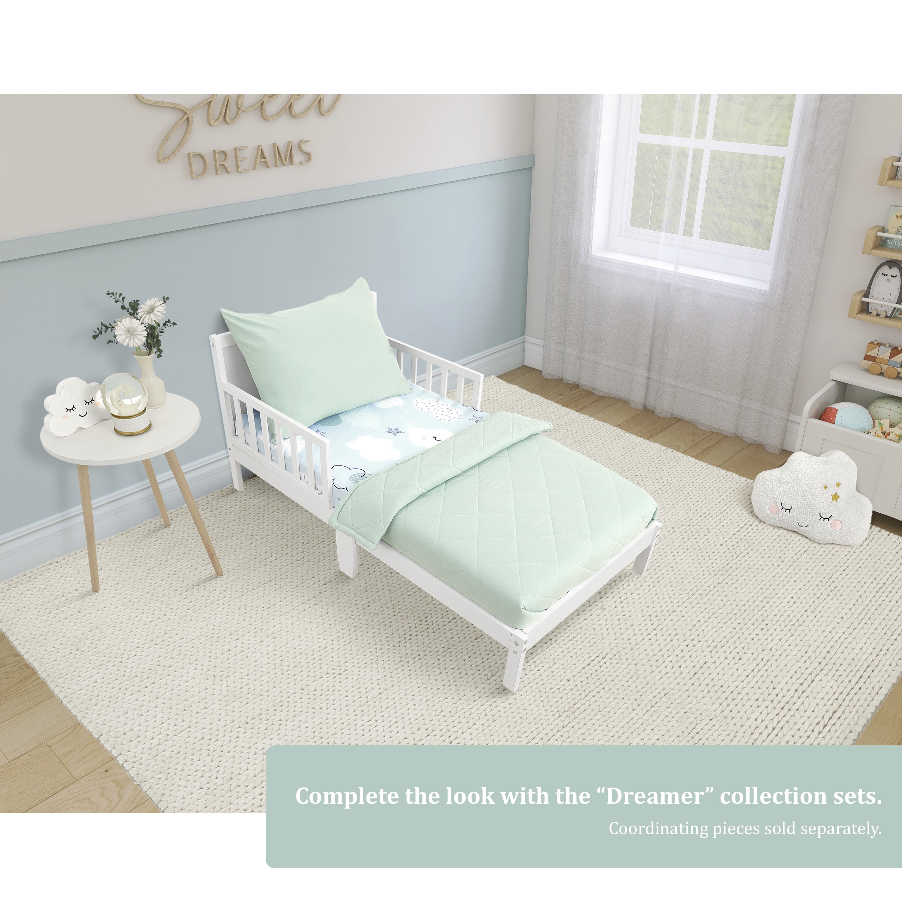 Evolur Dreamer Collection ( 2pc Sheet Set ), Seafoam Green & Cloud Print