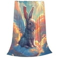 thumbnail image 2 of Pofeuu Sunshine Winged Rabbit Print Ultra-Soft Micro Fleece Blanket,for Bed Or Sofa,All Season Throw Blankets Flannel Blanket-80"x60", 2 of 7