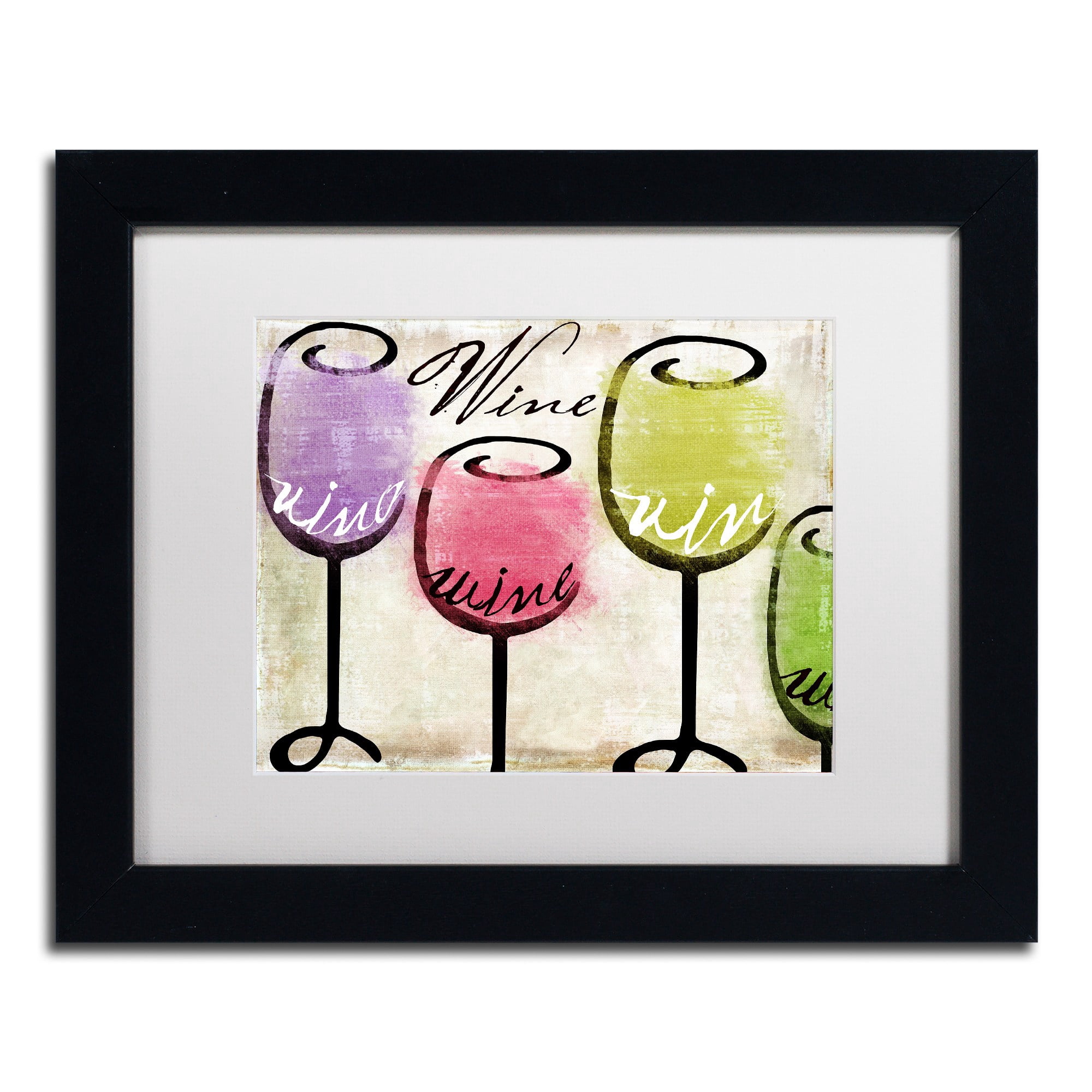 Trademark Fine Art "Wine Tasting III" Canvas Art by Color Bakery White Matte, Black Frame