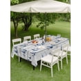 thumbnail image 4 of Outdoor Tablecloth with Umbrella Hole for Patio/Picnic/Party/Camping, Blue Coastal Nautical Waterproof Table Cloth Rectangle Table Cover Washable, Summer Ocean Sea Vintage Wooden Grain (60"x 84"), 4 of 8