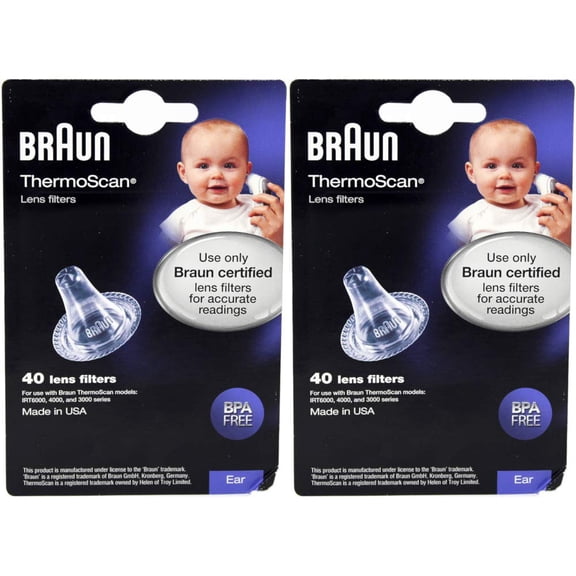 Braun Thermoscan Covers 20 Ct 4 Pk | Welch Allyn Thermoscan PRO 6000 Ear Thermometer Probe Covers | Lens Filters | Thermoscan Braun Ear Covers | Disposable Braun Ear | Hygiene Caps | Made in USA
