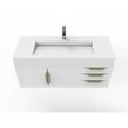 thumbnail image 3 of Nile 48" White Wood Floating Vanity with White Top and Gold Trim, 3 of 8