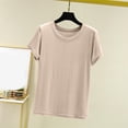 thumbnail image 2 of Womens Mulberry Silk T Shirts Basic Crewneck Short sleeve Tee Tops Blouse Summer Casual Solid Tshirts, 2 of 8