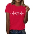 thumbnail image 4 of Otvok Ladies Casual Pullover Round Neck Short Sleeve Valentine'S Day Tops, 4 of 6