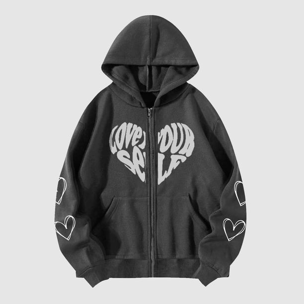 Puntoco Sudadera con capucha térmica con cremallera y manga estilo gótico para mujer con abrigo recortado con cremallera para mujer Puntoco Puntoco-1