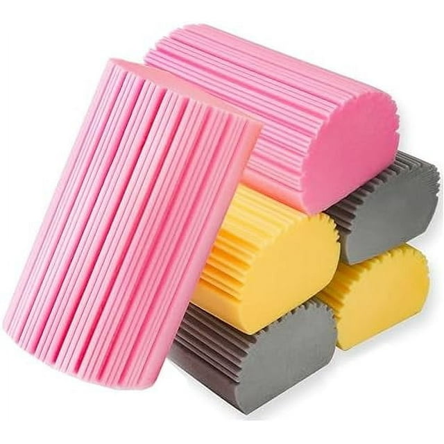 6Pack Damp Clean Duster Sponge, Cleaning Supplies for Cleaning Baseboards, Glass, Mirrors, Windows, Counters, Blinds and Tables 6pack