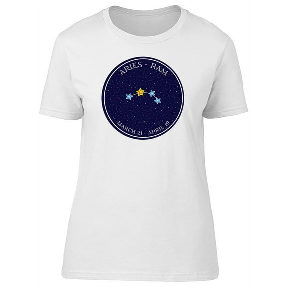 Aries Zodiac Constellation T-Shirt Women -Image by Shutterstock, Female x-Large