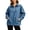 Blue, variant on Women's Denim 1/4 Zipper Long Sleeve Top And Loose Tops With Pockets Hooded or Hood‑less or Mock Neck Denim Jackets for Women