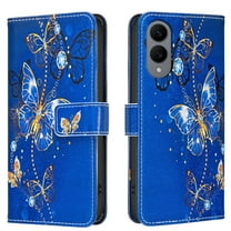 Allytechgroup Galaxy S25 Edge Case Wallet Cover with Card Holder, Flip PU Leather Phone Case for Samsung Galaxy S25 Edge with RFID Blocking, Kickstand & Magnetic Closure, Purple Butterfly