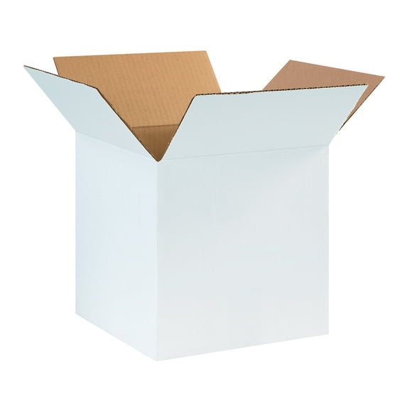 The Packaging Wholesalers Corrugated Boxes 10" x 10" x 10" White 25/Bundle BS101010W