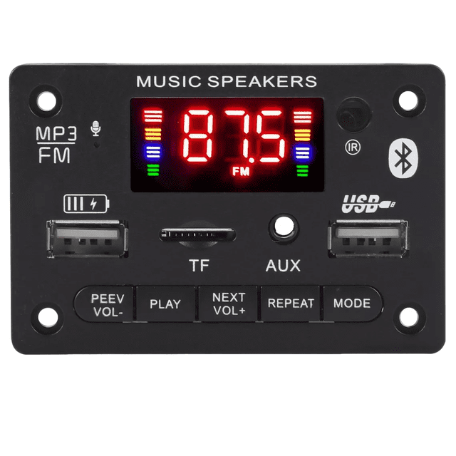 Modulo Reproductor de Audio Bluetooth BLOOSOM USB SD FM Auxiliar 12V Negro