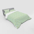 thumbnail image 2 of Ambesonne Flower Bedding Set 4 Pcs, Cartoonish Daffodils, Queen, Pale Blue Mustard, 2 of 2