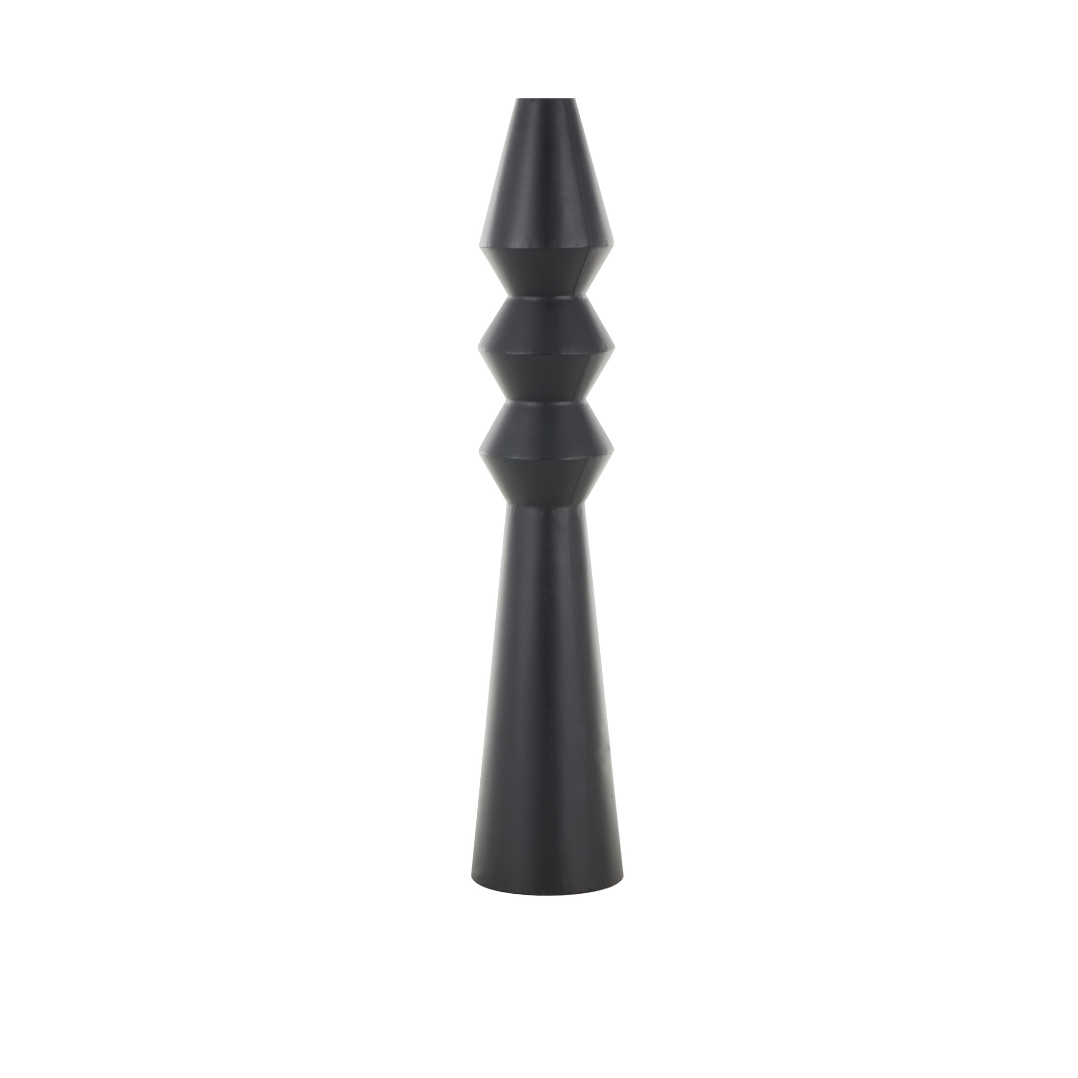 DecMode 33" Art Deco Fluted Black Metal Vase